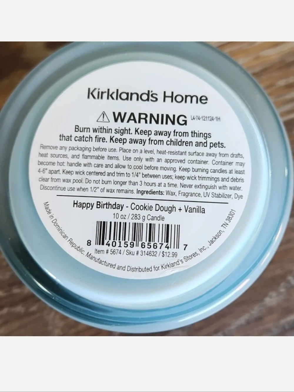 Kirkland's Home Happy Birthday Cookie Dough Vanilla Scented Candle
